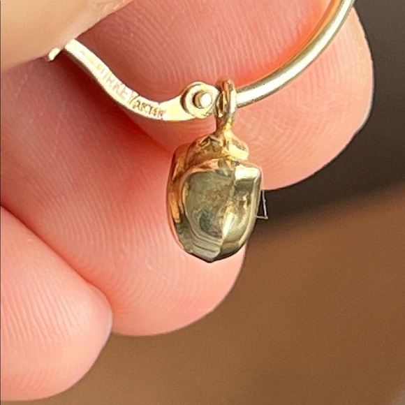 14k gold Tulip Dangle Earrings - Picture 7 of 8